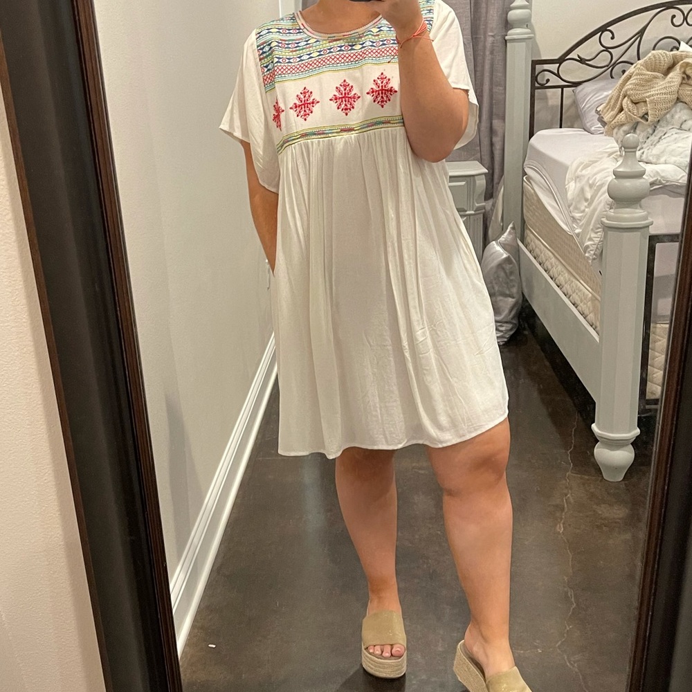 White Embroidered Dress